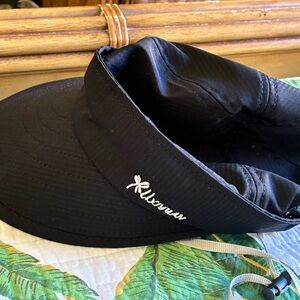 Black Visor Hat with Embroidered Logo - Men's Accessory
